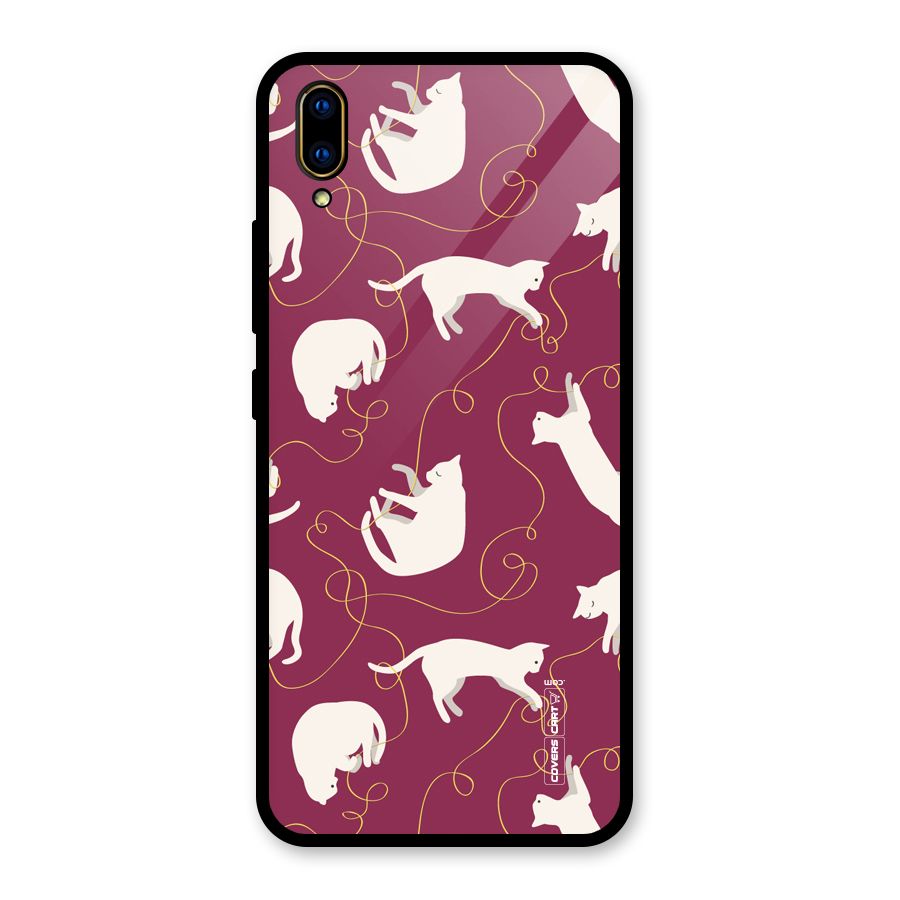 Lazy Kitty Glass Back Case for Vivo V11 Pro