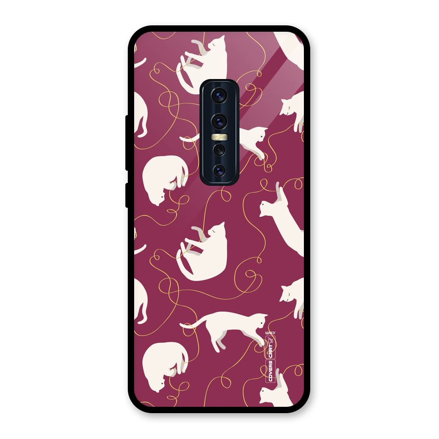Lazy Kitty Glass Back Case for Vivo V17 Pro