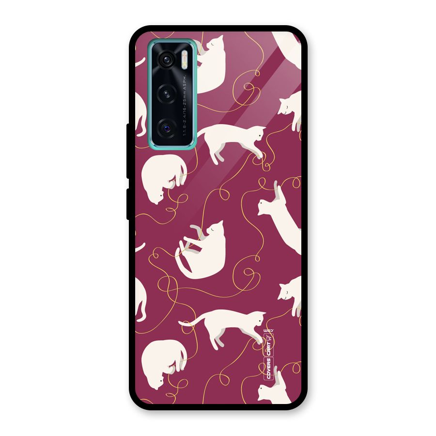 Lazy Kitty Glass Back Case for Vivo V20 SE