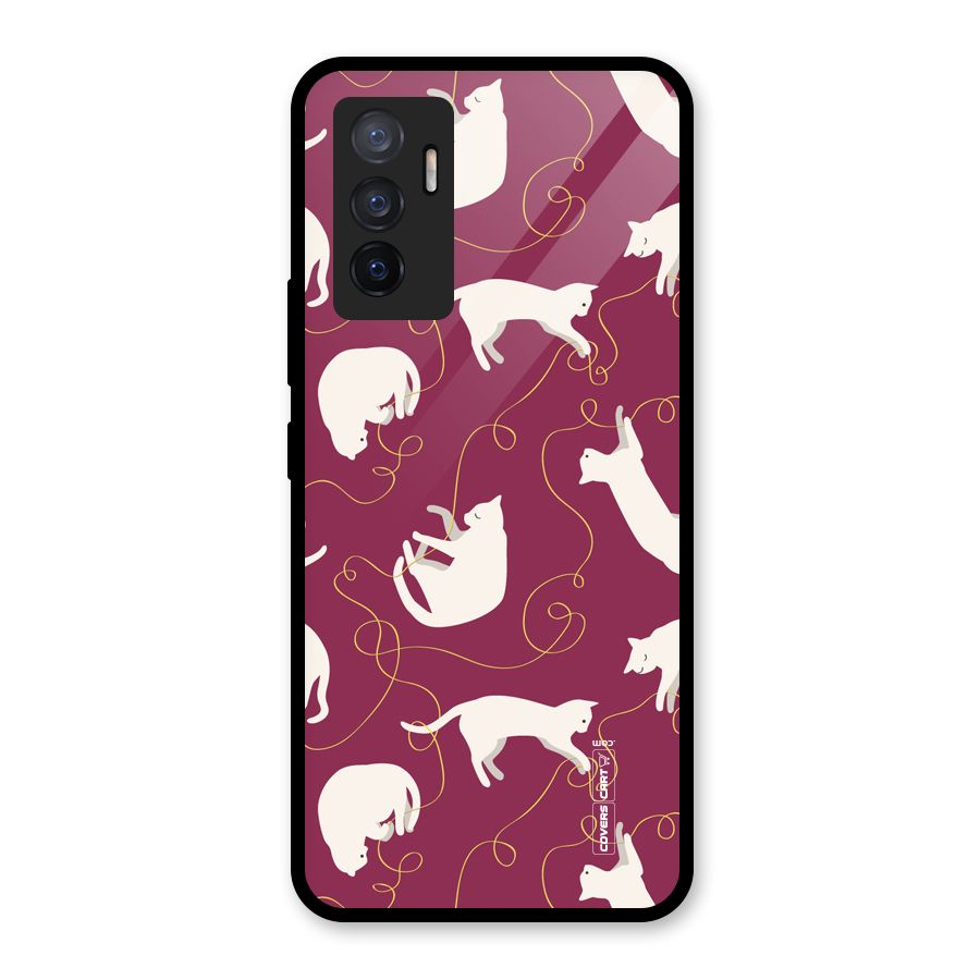 Lazy Kitty Glass Back Case for Vivo V23e