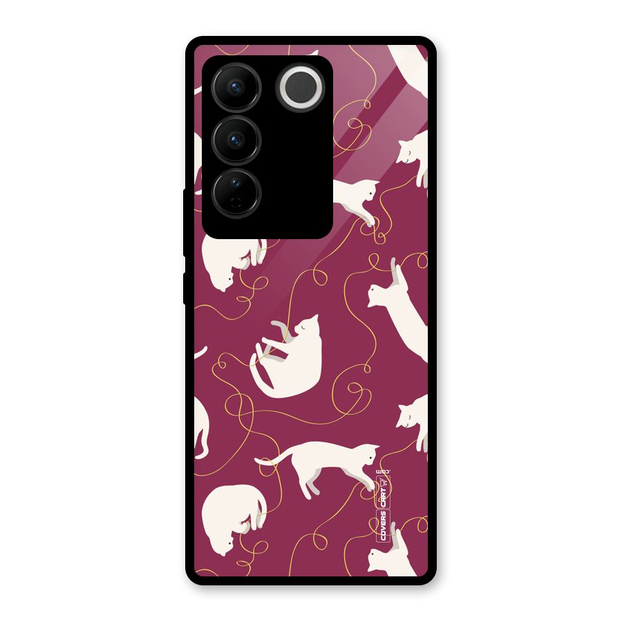 Lazy Kitty Glass Back Case for Vivo V27