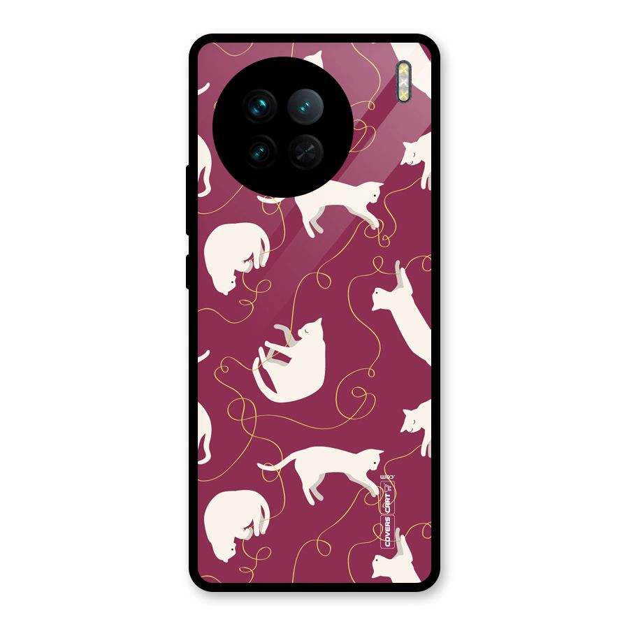 Lazy Kitty Glass Back Case for Vivo X90