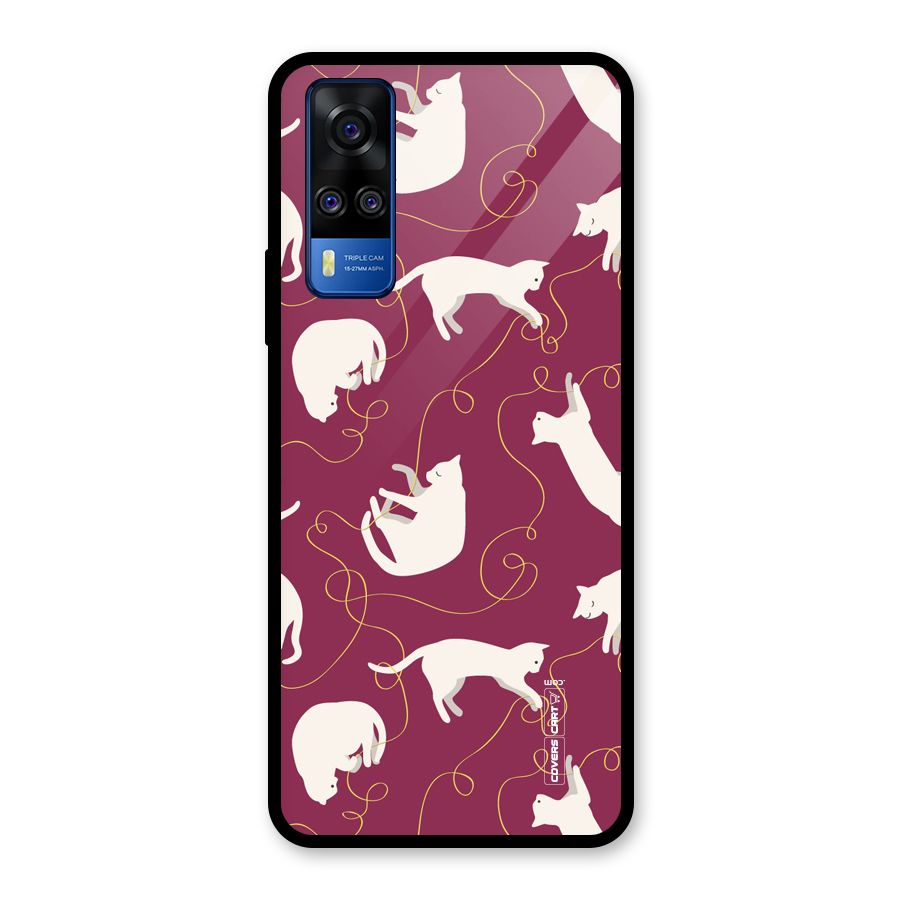 Lazy Kitty Glass Back Case for Vivo Y31