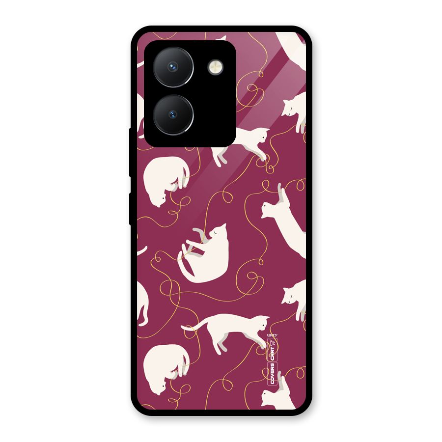 Lazy Kitty Glass Back Case for Vivo Y36