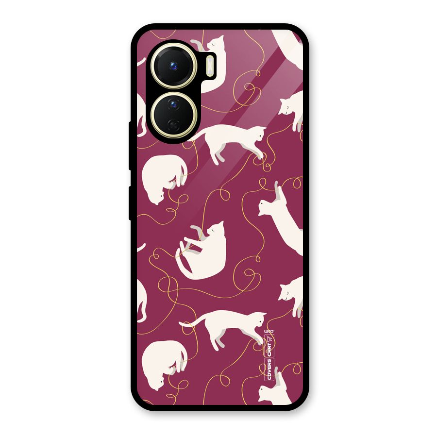 Lazy Kitty Glass Back Case for Vivo Y56