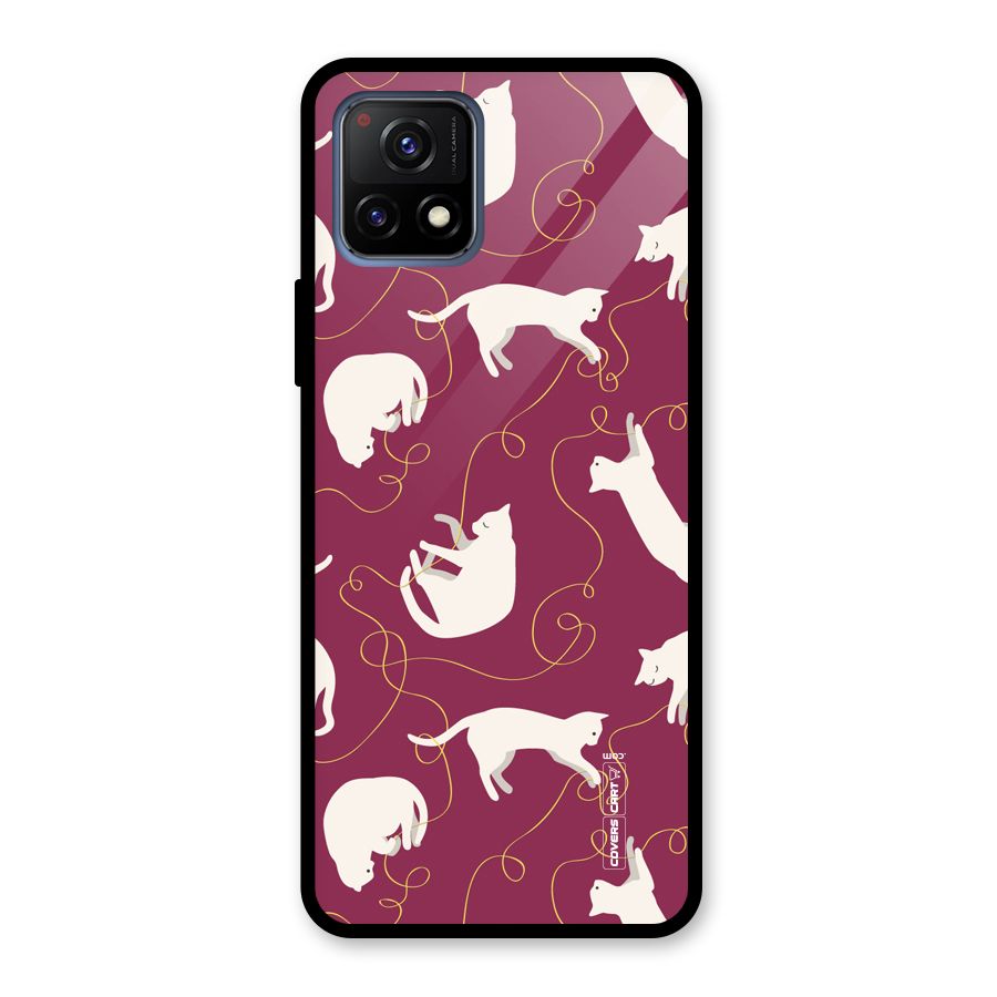 Lazy Kitty Glass Back Case for Vivo Y72 5G