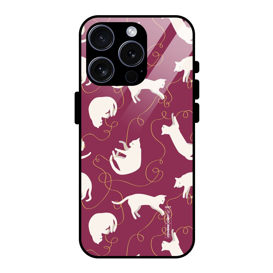 Lazy Kitty Glass Back Case for iPhone 15 Pro