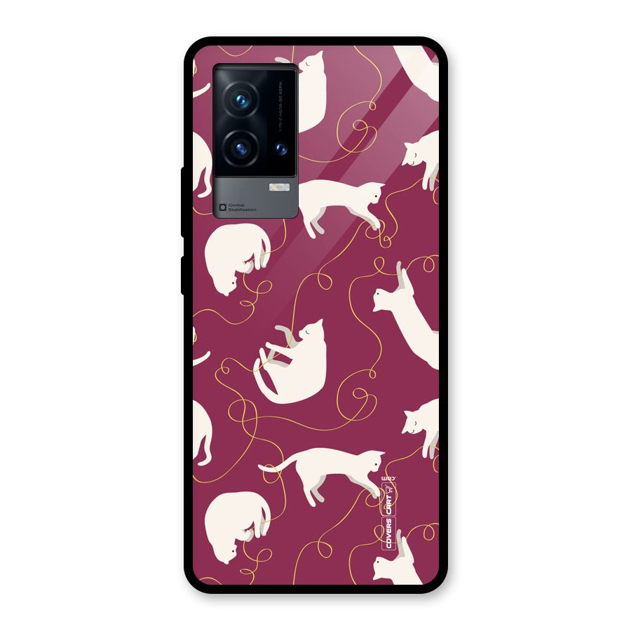 Lazy Kitty Glass Back Case for iQOO 9 5G