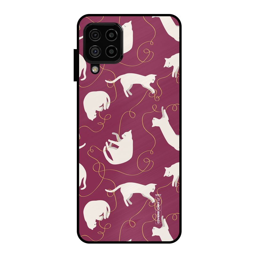 Lazy Kitty Metal Back Case for Galaxy A22 4G