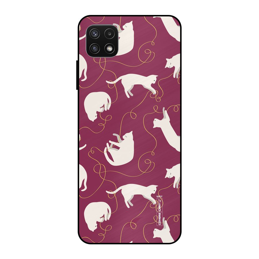 Lazy Kitty Metal Back Case for Galaxy A22 5G
