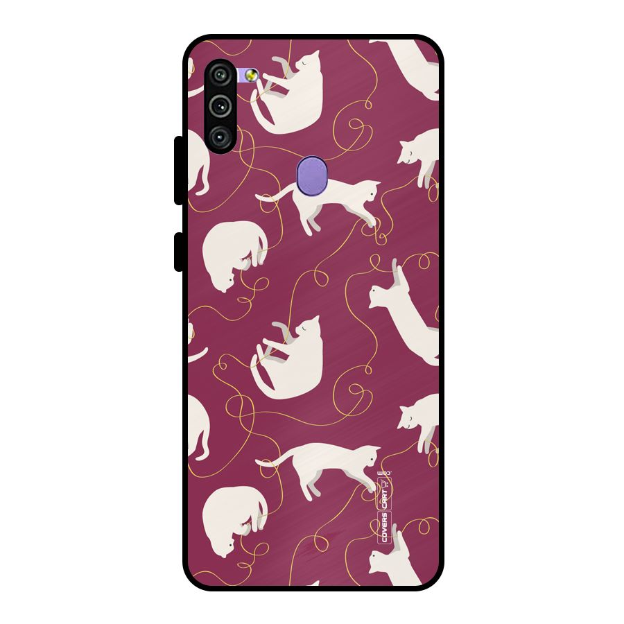 Lazy Kitty Metal Back Case for Galaxy M11