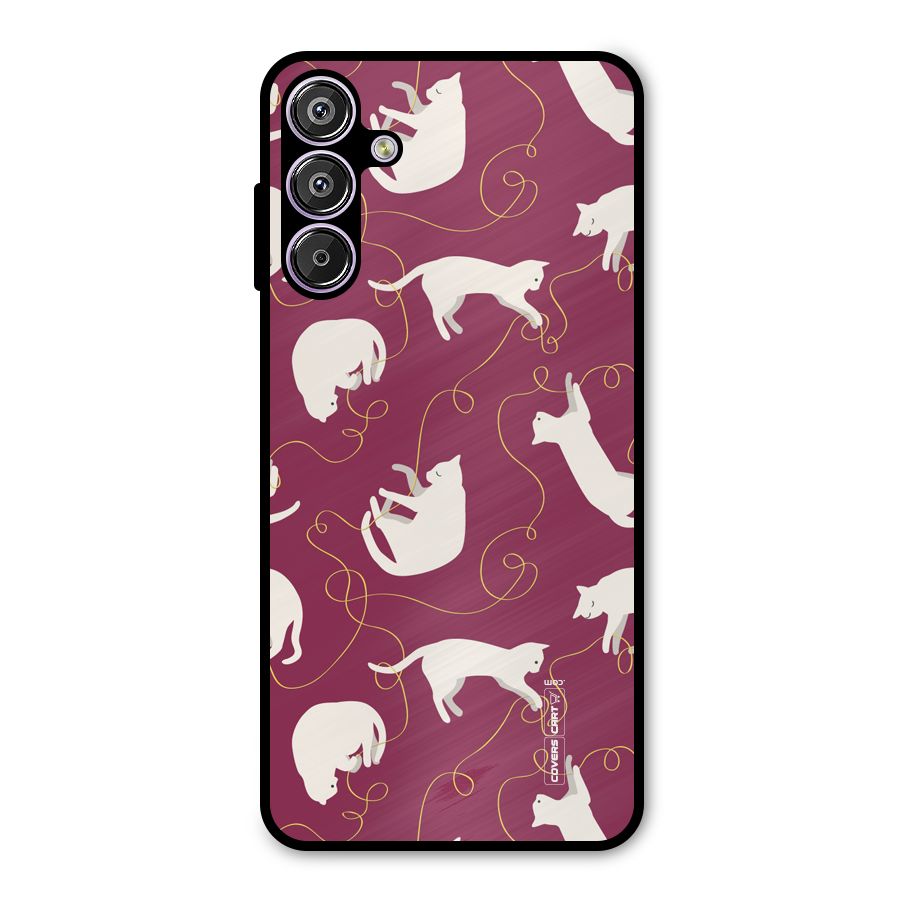 Lazy Kitty Metal Back Case for Galaxy M15