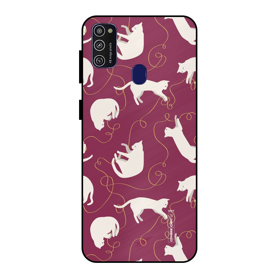Lazy Kitty Metal Back Case for Galaxy M21
