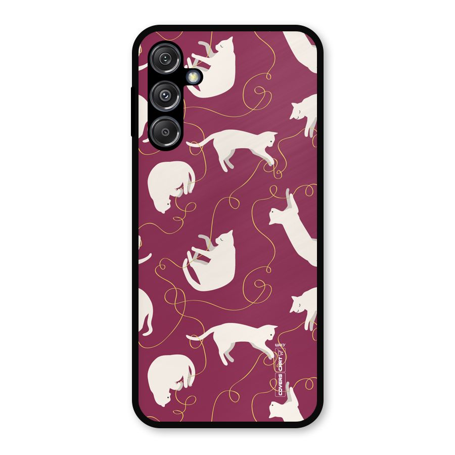 Lazy Kitty Metal Back Case for Galaxy M34 5G