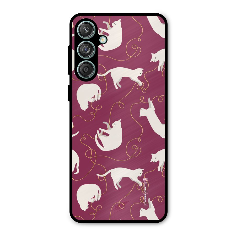 Lazy Kitty Metal Back Case for Galaxy M55 5G