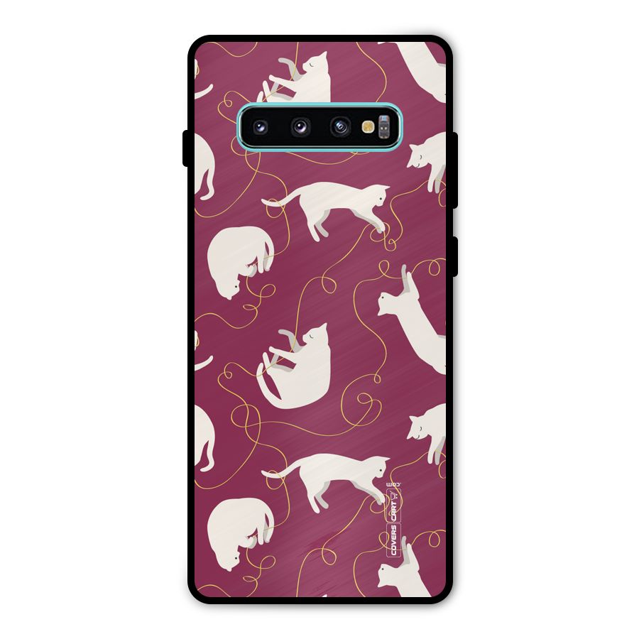 Lazy Kitty Metal Back Case for Galaxy S10 Plus