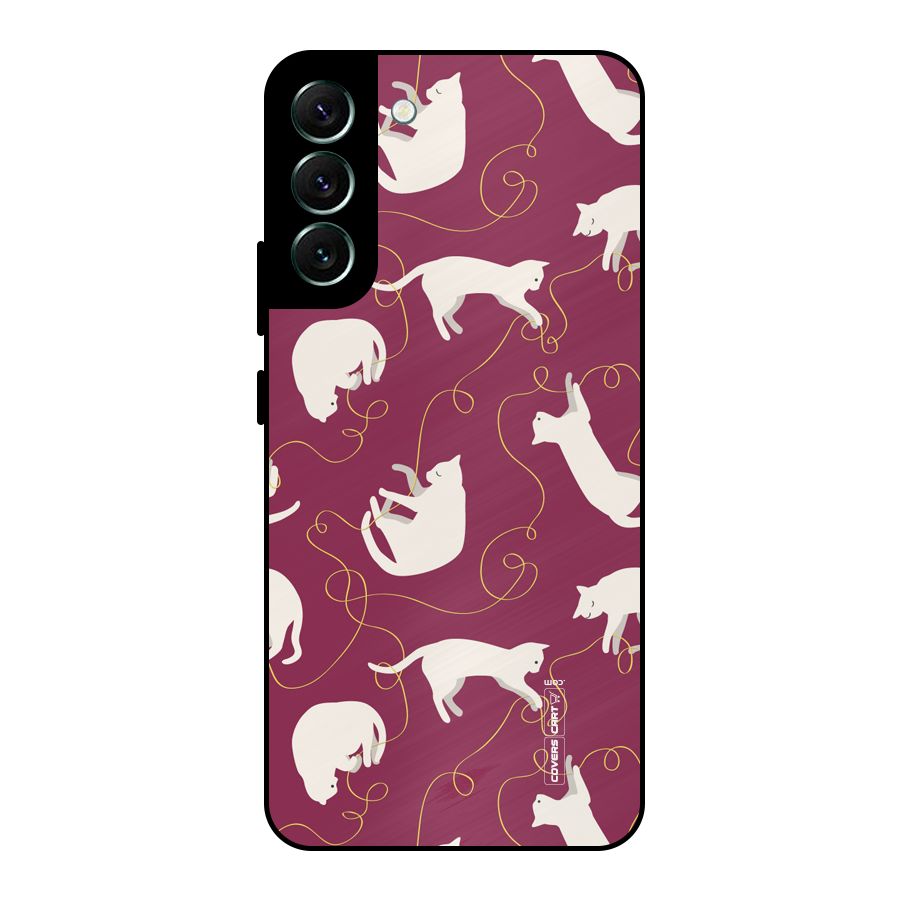 Lazy Kitty Metal Back Case for Galaxy S22 Plus 5G
