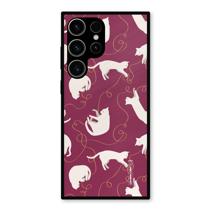 Lazy Kitty Metal Back Case for Galaxy S23 Ultra