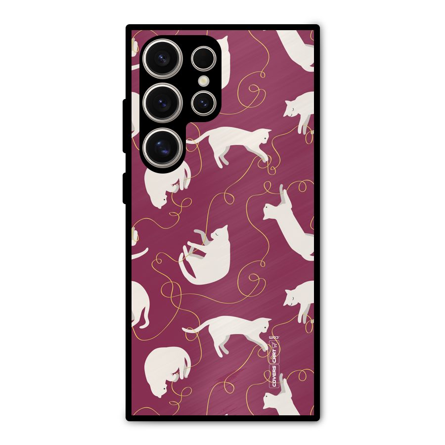 Lazy Kitty Metal Back Case for Galaxy S24 Ultra