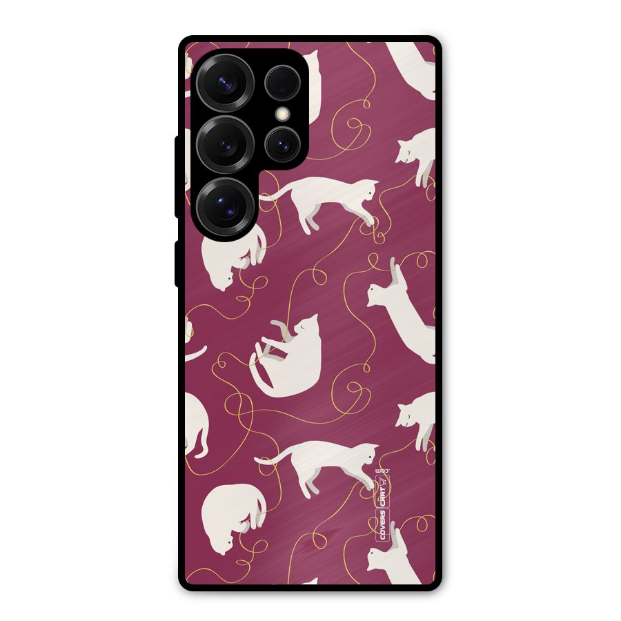 Lazy Kitty Metal Back Case for Galaxy S25 Ultra