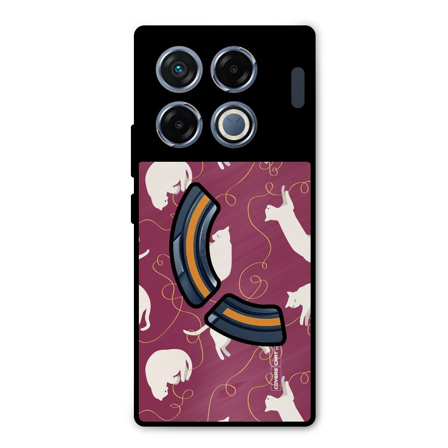 Lazy Kitty Metal Back Case for Infinix GT 20 Pro