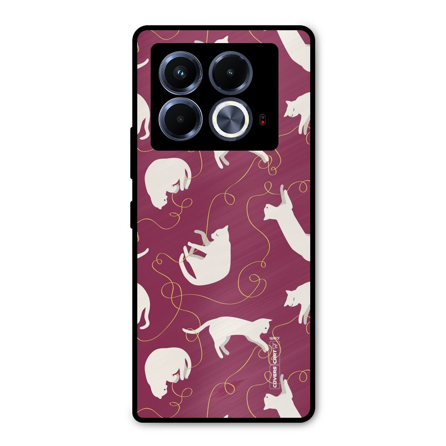 Lazy Kitty Metal Back Case for Infinix Note 40 5G