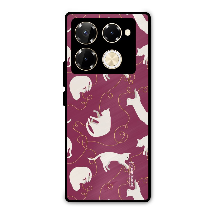 Lazy Kitty Metal Back Case for Infinix Note 40 Pro