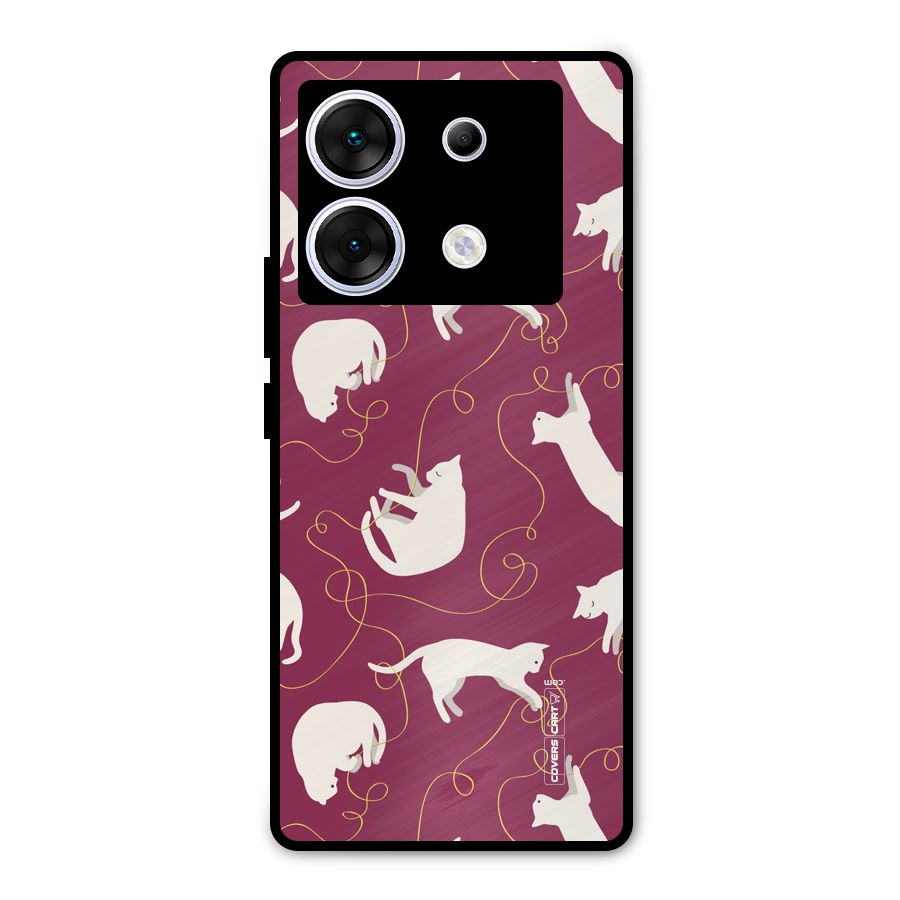 Lazy Kitty Metal Back Case for Infinix Zero 30 5G