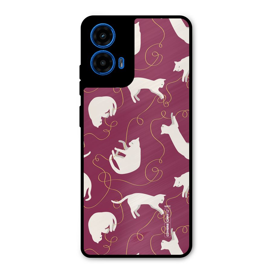 Lazy Kitty Metal Back Case for Moto G45