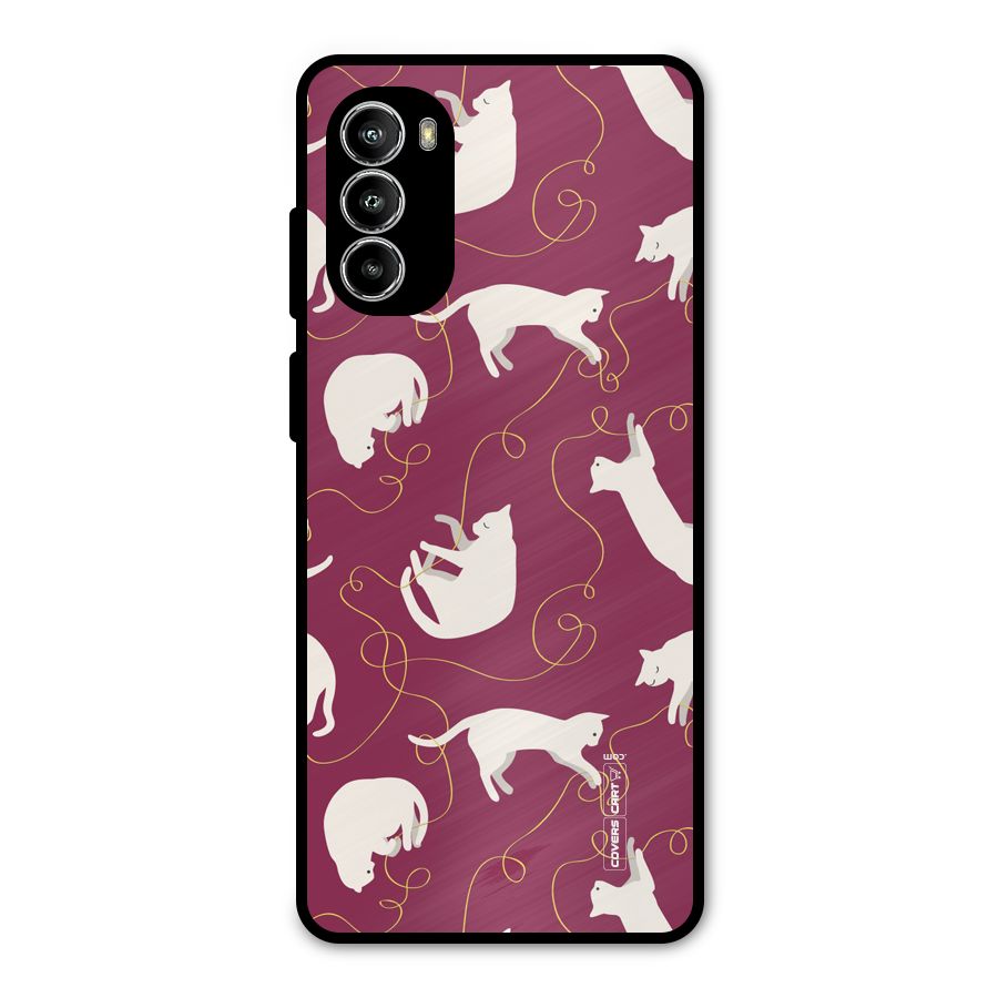 Lazy Kitty Metal Back Case for Moto G52