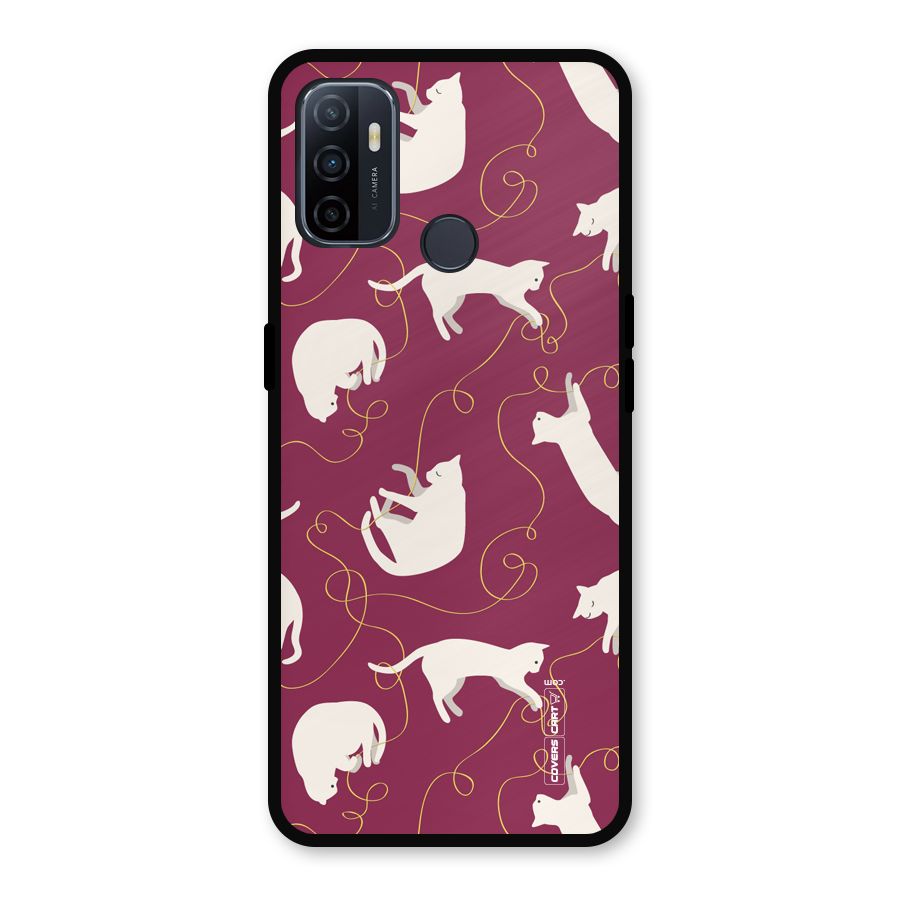 Lazy Kitty Metal Back Case for Oppo A53