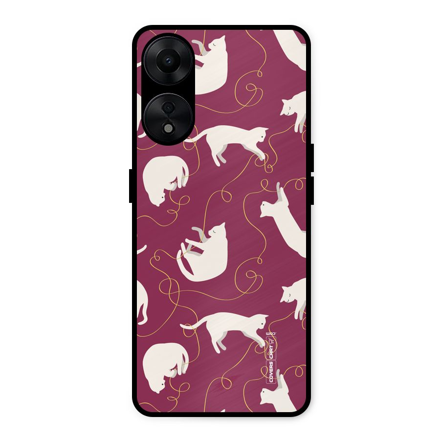 Lazy Kitty Metal Back Case for Oppo A78 5G