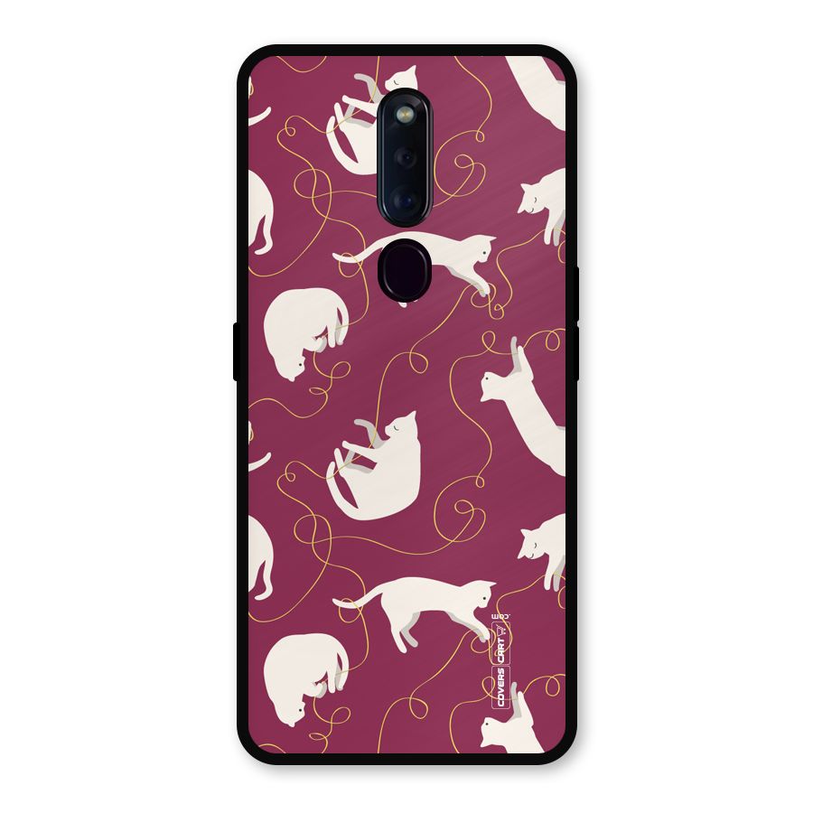 Lazy Kitty Metal Back Case for Oppo F11 Pro