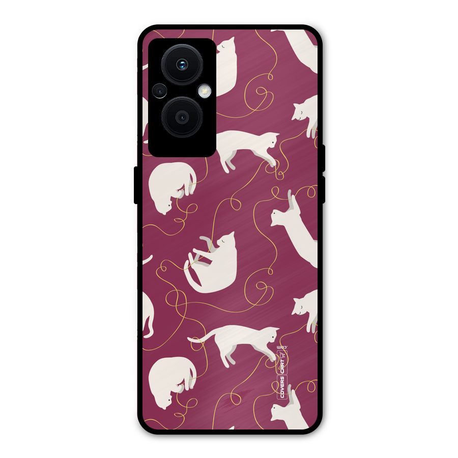Lazy Kitty Metal Back Case for Oppo F21s Pro 5G