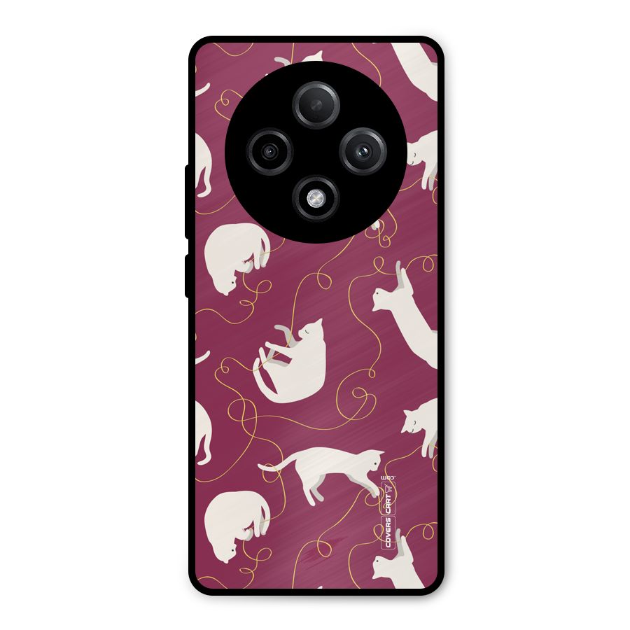 Lazy Kitty Metal Back Case for Oppo F27 Pro Plus