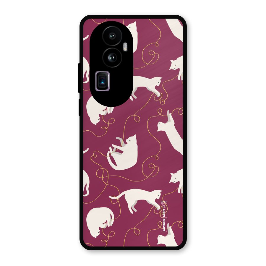 Lazy Kitty Metal Back Case for Oppo Reno10 Pro Plus