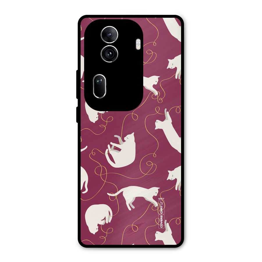 Lazy Kitty Metal Back Case for Oppo Reno11 Pro 5G