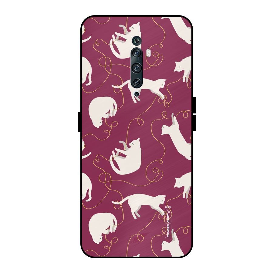 Lazy Kitty Metal Back Case for Oppo Reno2 F