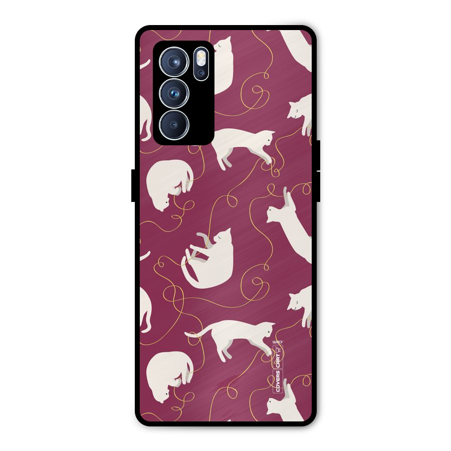 Lazy Kitty Metal Back Case for Oppo Reno6 Pro 5G
