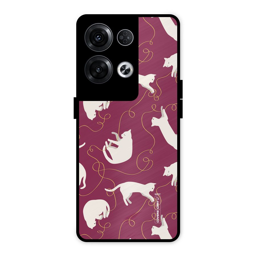 Lazy Kitty Metal Back Case for Oppo Reno8 Pro 5G
