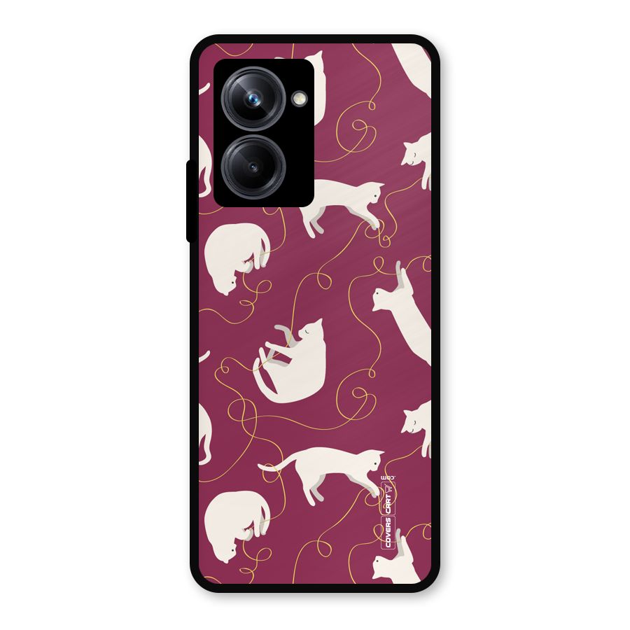 Lazy Kitty Metal Back Case for Realme 10 Pro