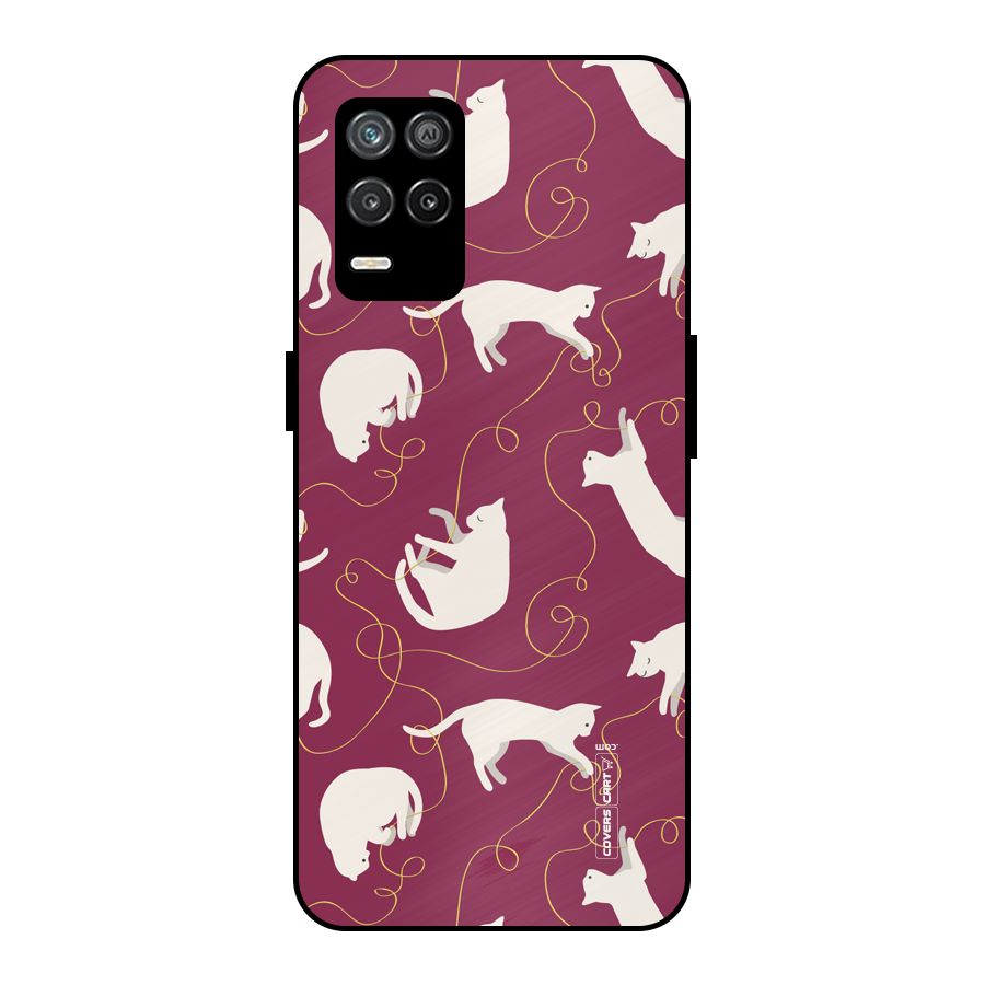 Lazy Kitty Metal Back Case for Realme 8s 5G