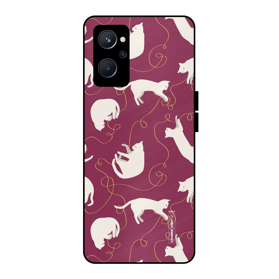 Lazy Kitty Metal Back Case for Realme 9i 5G