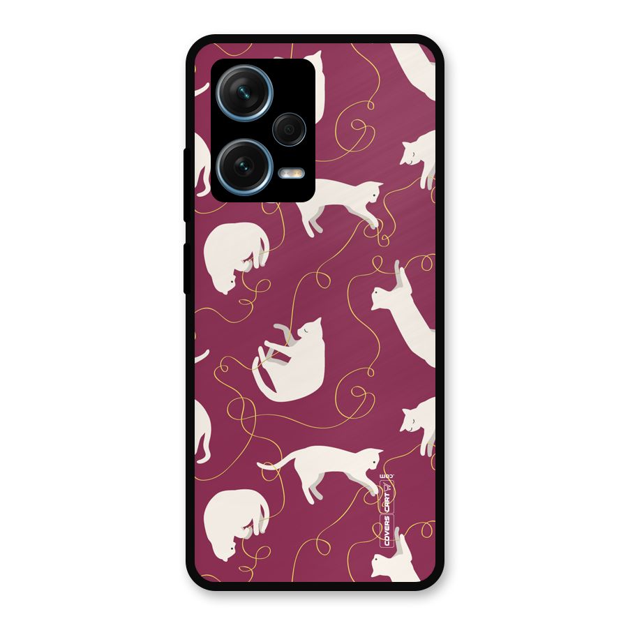Lazy Kitty Metal Back Case for Redmi Note 12 Pro Plus 5G