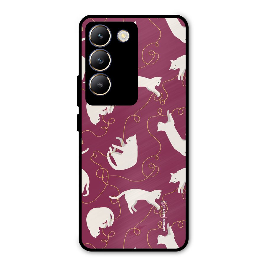 Lazy Kitty Metal Back Case for Vivo T3 5G