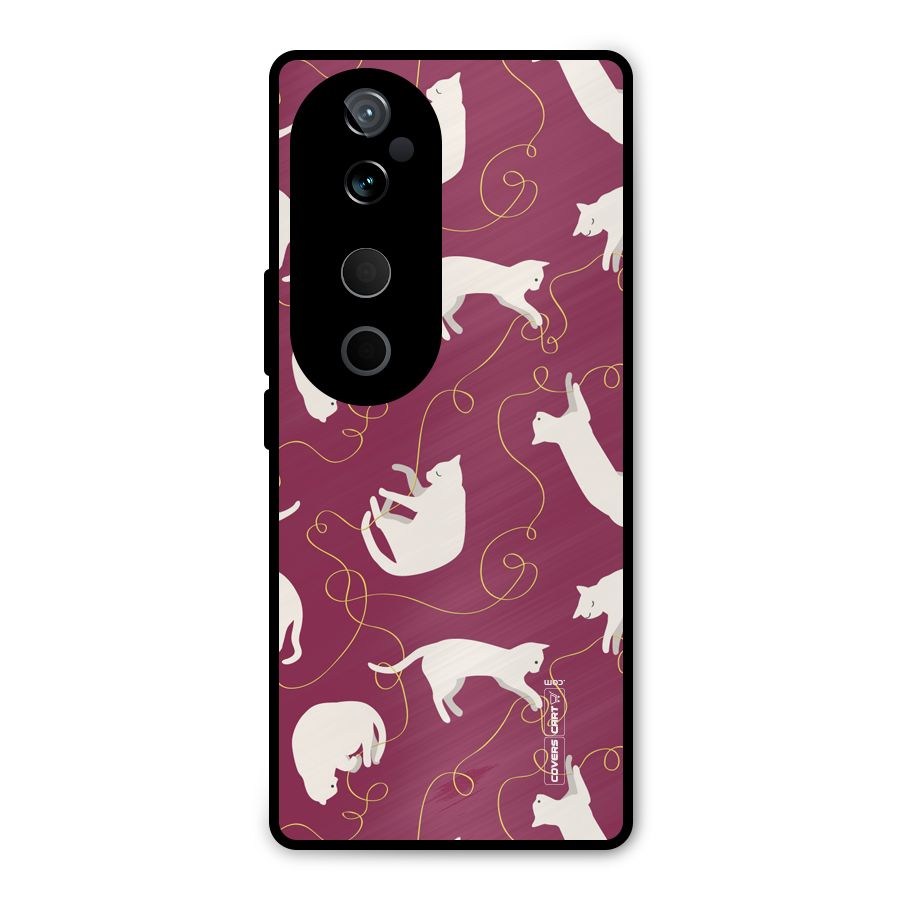 Lazy Kitty Metal Back Case for Vivo T3 Ultra