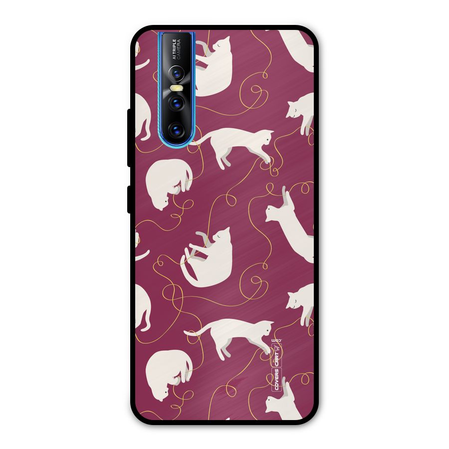 Lazy Kitty Metal Back Case for Vivo V15 Pro