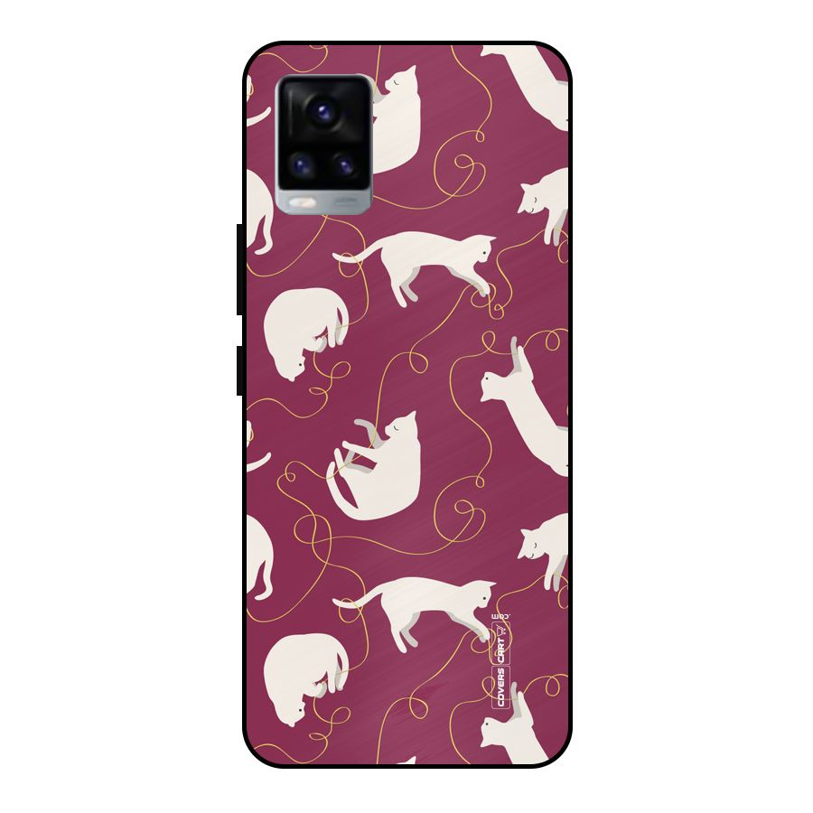 Lazy Kitty Metal Back Case for Vivo V20 2021