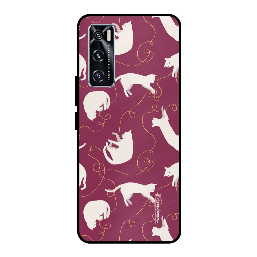 Lazy Kitty Metal Back Case for Vivo V20 SE