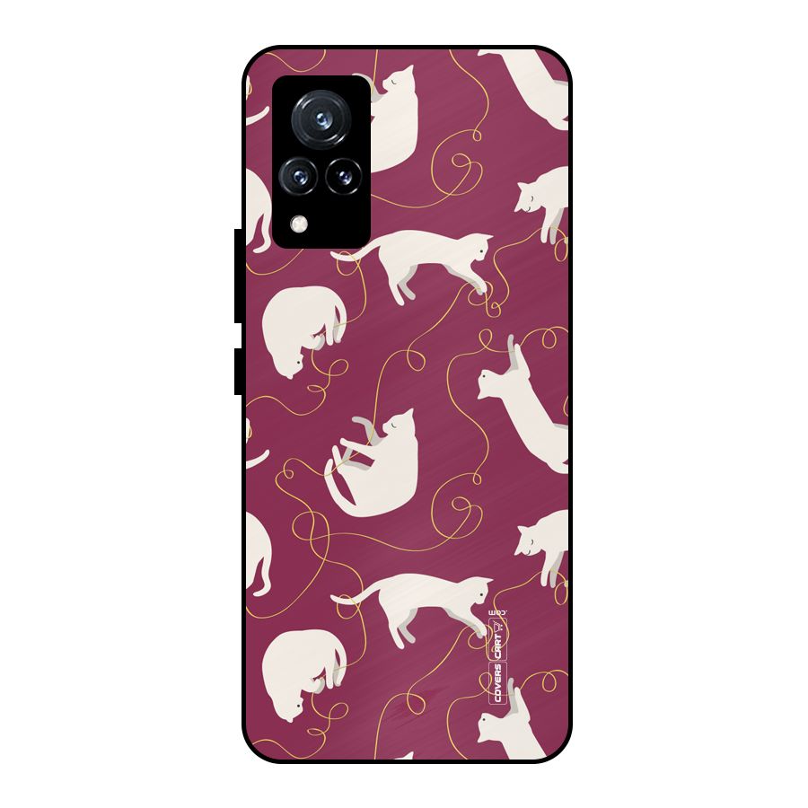 Lazy Kitty Metal Back Case for Vivo V21 5G